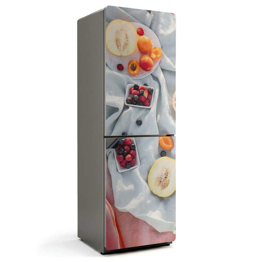 Magnet na ledničku Ovoce v šťavnatých barvách na vzorovaném pozadí