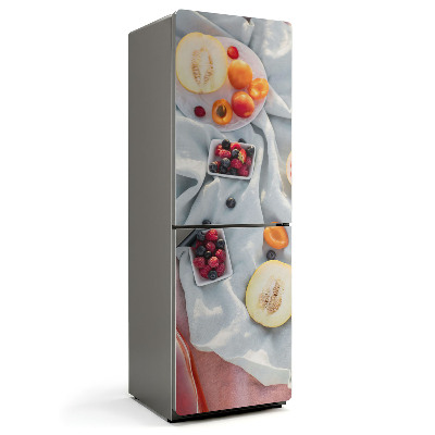 Magnet na ledničku Ovoce v šťavnatých barvách na vzorovaném pozadí