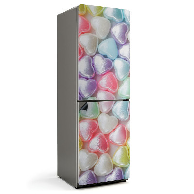 Magnet na ledničku Barevná lesklá srdce