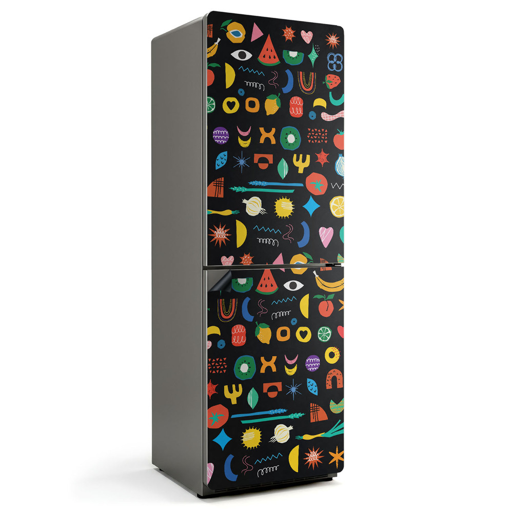 Magnet na ledničku Abstraktní tvary v barvách