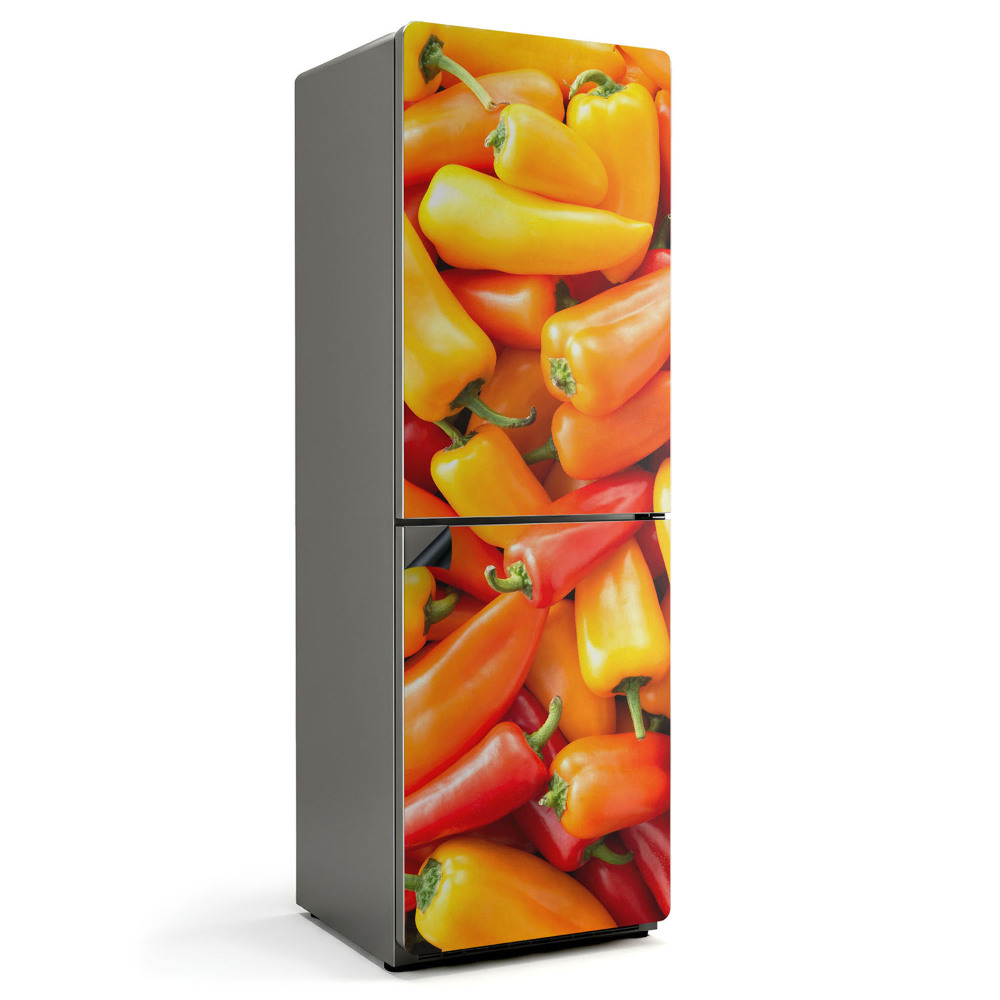 Magnet na ledničku Barevné papriky v harmonické kompozici