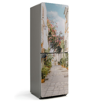 Magnet na ledničku Zelená alej s květinami