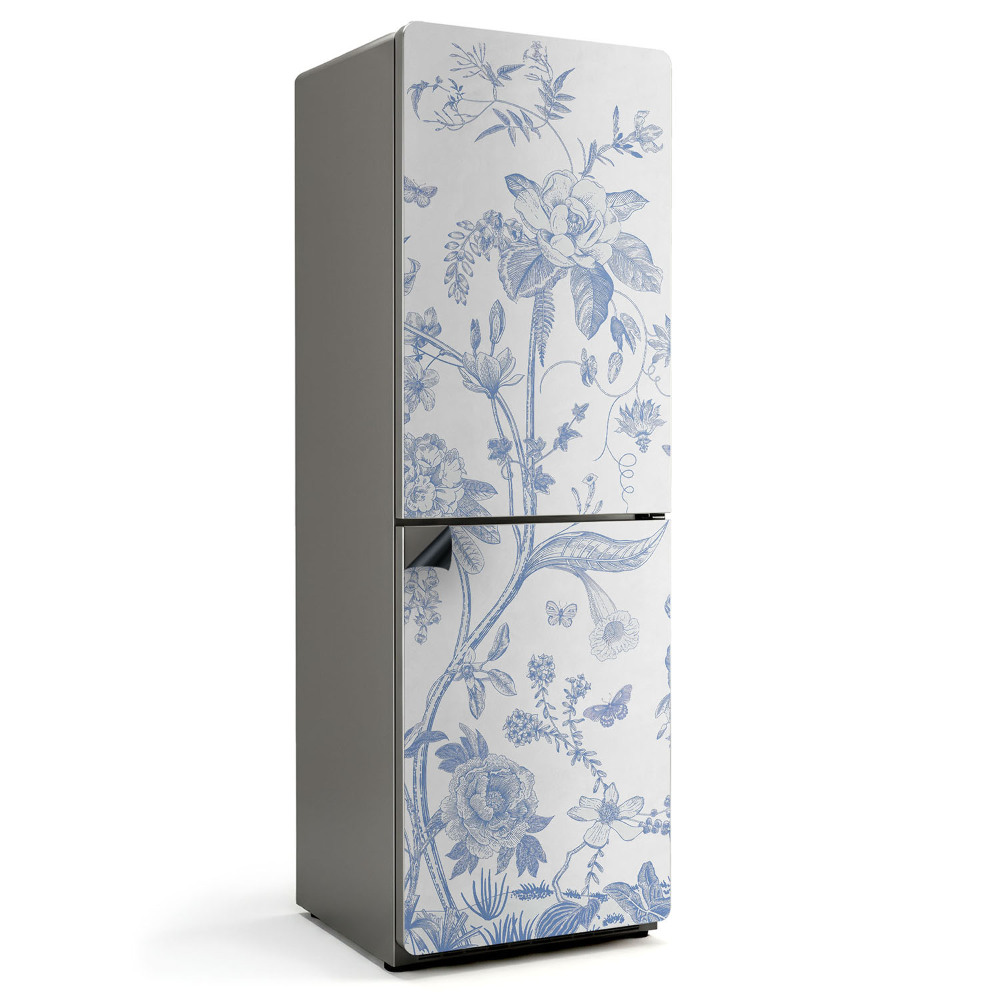 Magnet na ledničku Květinový vzor s hmyzem