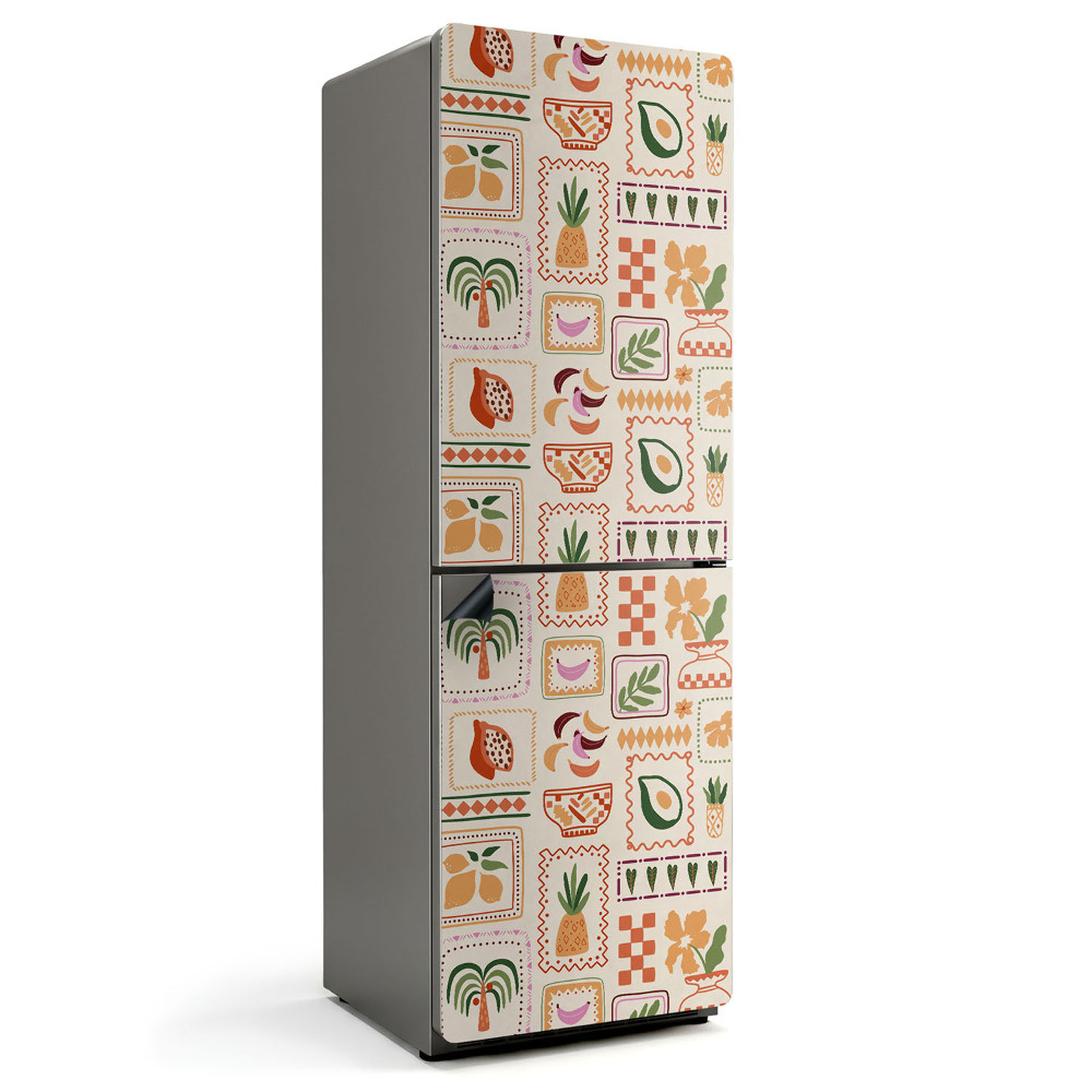 Magnet na ledničku Rostlinný a geometrický design