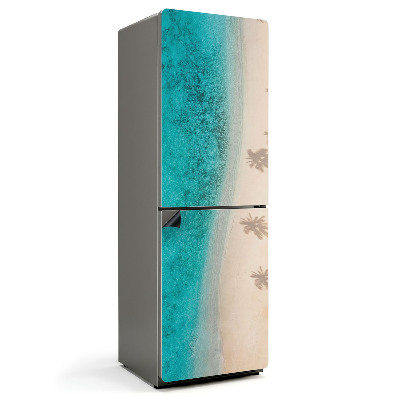 Magnet na ledničku Stíny palem na pozadí pláže