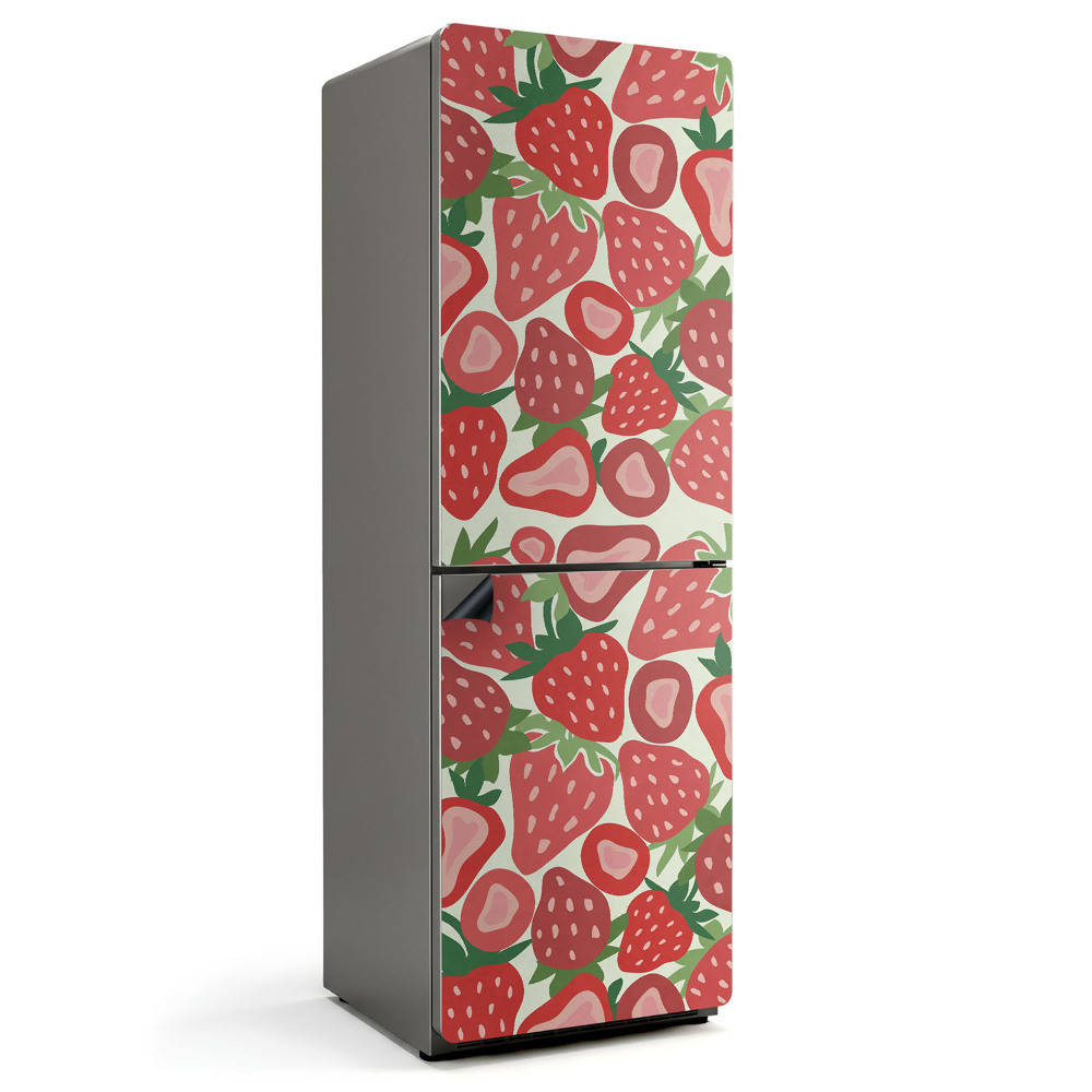 Magnet na ledničku Jahodový motiv v geometrické formě