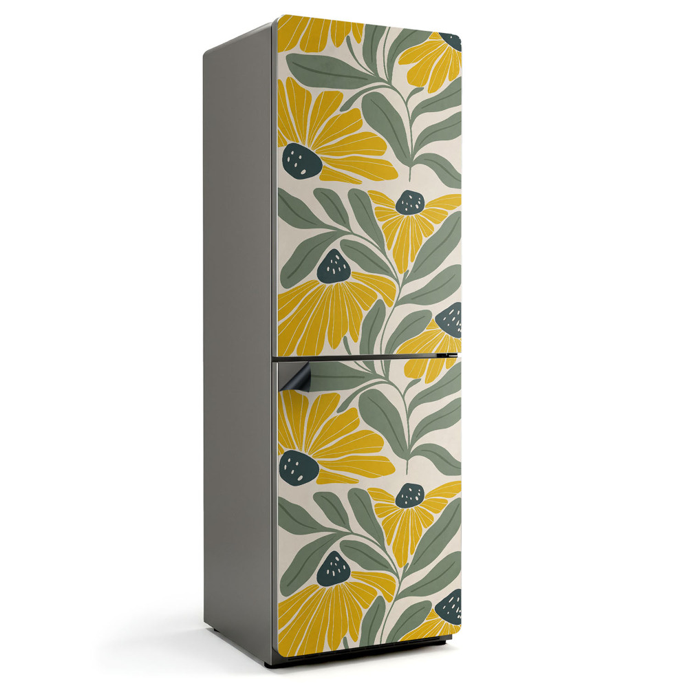 Magnet na ledničku Grafický motiv květin a listů