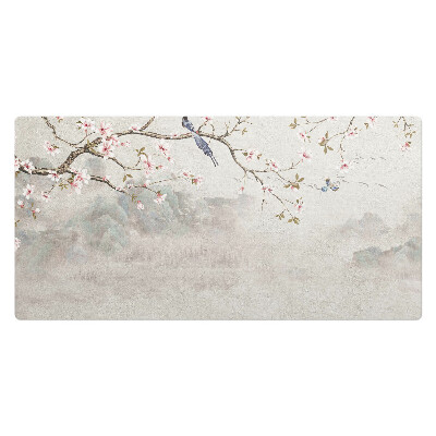 Podložka na stůl Květiny a ptáci na větvi