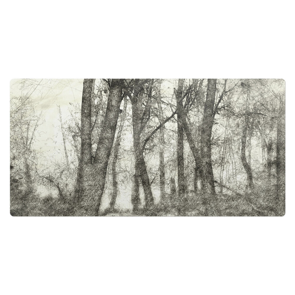 Podložka na stůl dětská Náčrt lesa v sépiové barvě