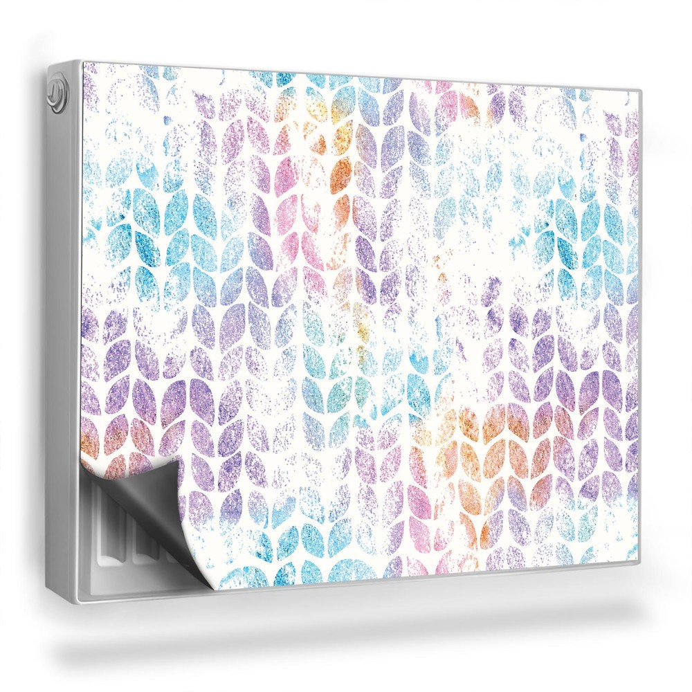 Dekorativní magnet na radiátor Jednoduchý tvar listu, oděrky, pastely