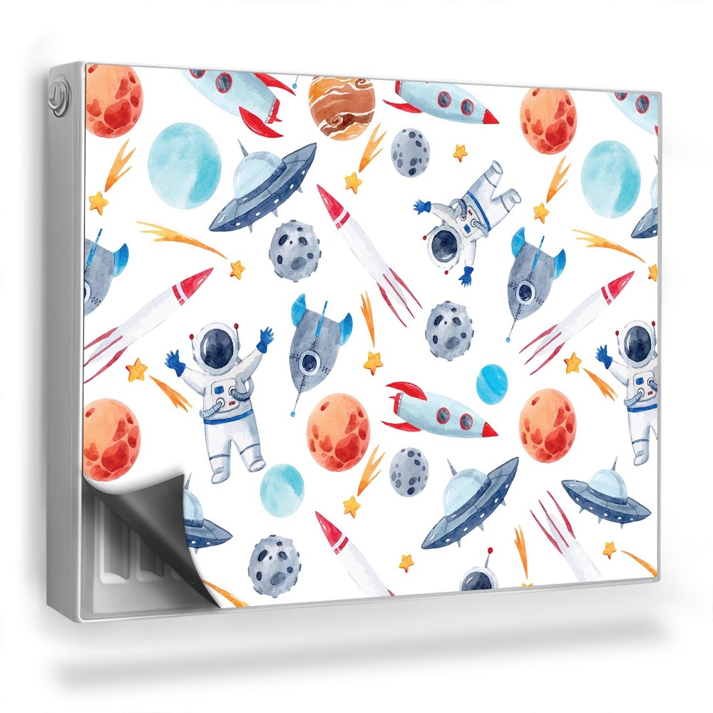 Dekorativní magnet na radiátor Pastelové vesmírné planety astronauti rakety