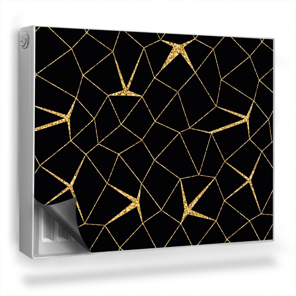 Magnetický kryt na radiátor Nepravidelná mřížka na černém pozadí