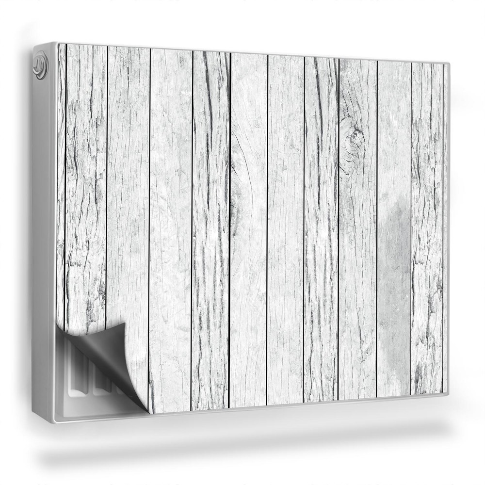 Magnetický kryt na radiátor Tenké dřevěné desky natřené na bílo