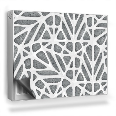 Dekorativní magnet na radiátor Geometrický prolamovaný vzor šedé pozadí