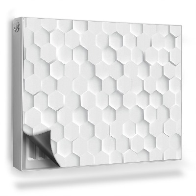 Magnetický kryt na radiátor Prostorové dlaždice šestiúhelníky, abstrakce