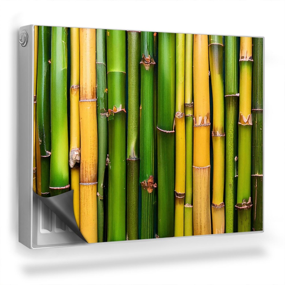 Magnetický kryt na radiátor Bambusové stonky, uspořádané svisle, kontrast