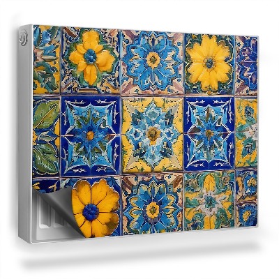 Magnet na radiátor Dlaždice s květinovými motivy, intenzivní barvy