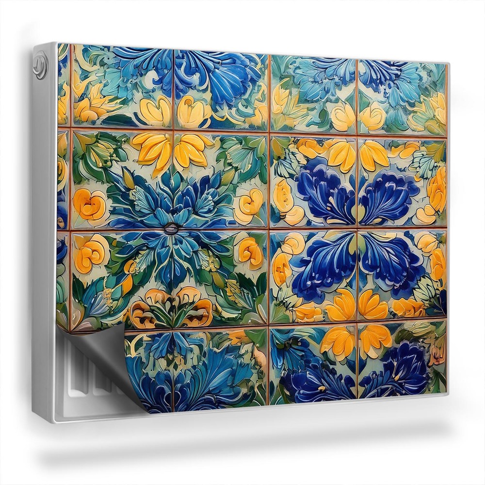 Dekorativní magnet na radiátor Přibližte si květinové dlaždice