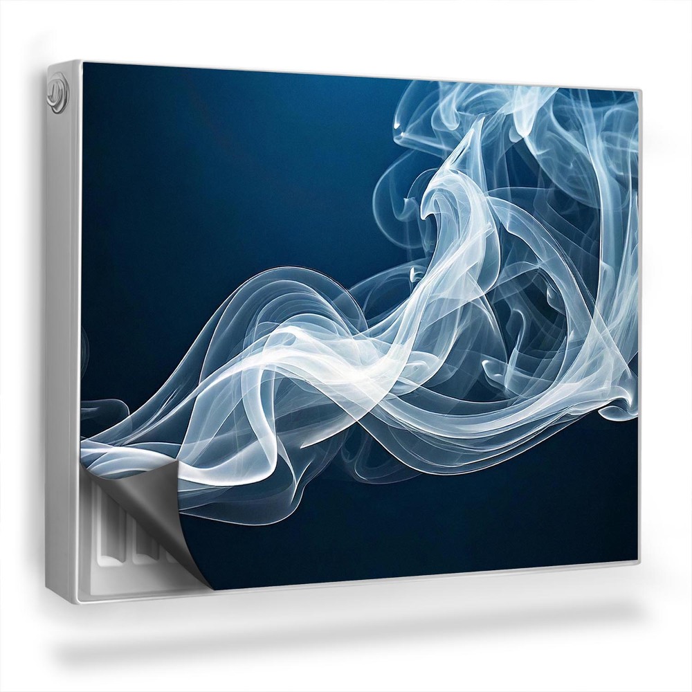 Magnetický kryt na radiátor Jemná stopa bílého kouře na tmavě modrém pozadí