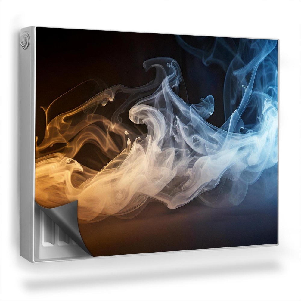 Magnet na radiátor Barevný kouř se mění v mlhu, černé pozadí