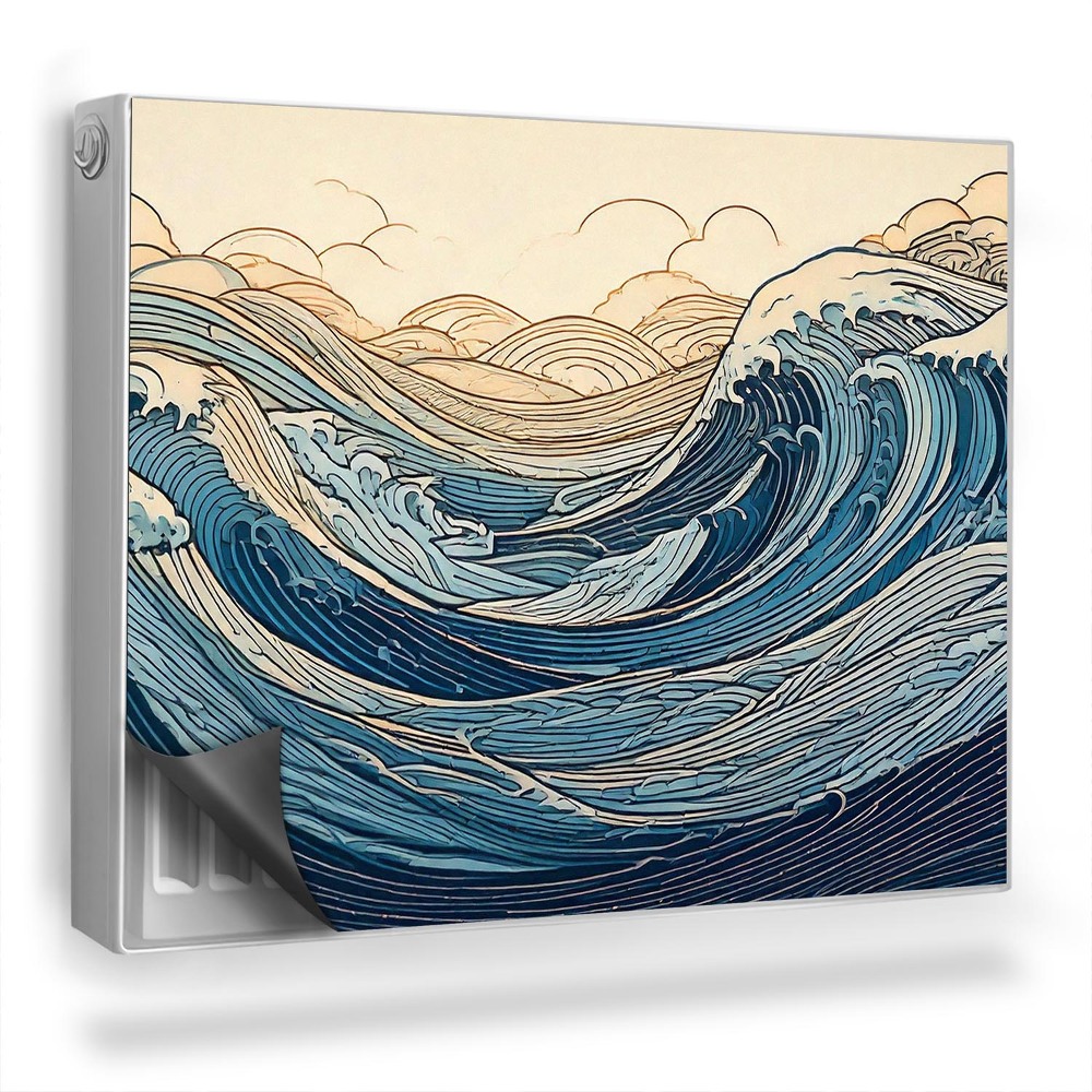 Dekorativní magnet na radiátor Ilustrace oceánských vln v barvách moře