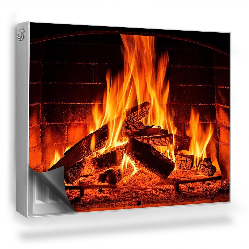 Magnet na radiátor Dřevo a oheň v domácím krbu