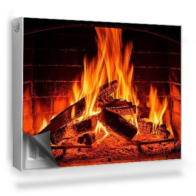 Magnet na radiátor Dřevo a oheň v domácím krbu
