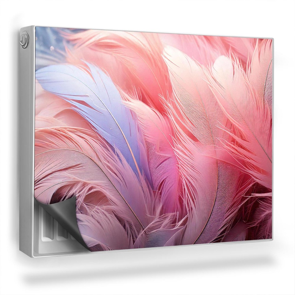 Magnetický kryt na radiátor Pastelové peří jemné ptačí peří