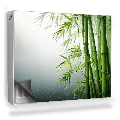 Magnetický kryt na radiátor Štíhlé bambusové stonky na pozadí lehké mlhy