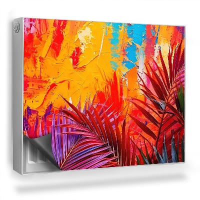 Magnetický kryt na radiátor Palmové listy, abstraktní malba