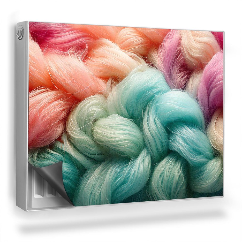 Dekorativní magnet na radiátor Vlněná vazba pastelových světlých barev zoom