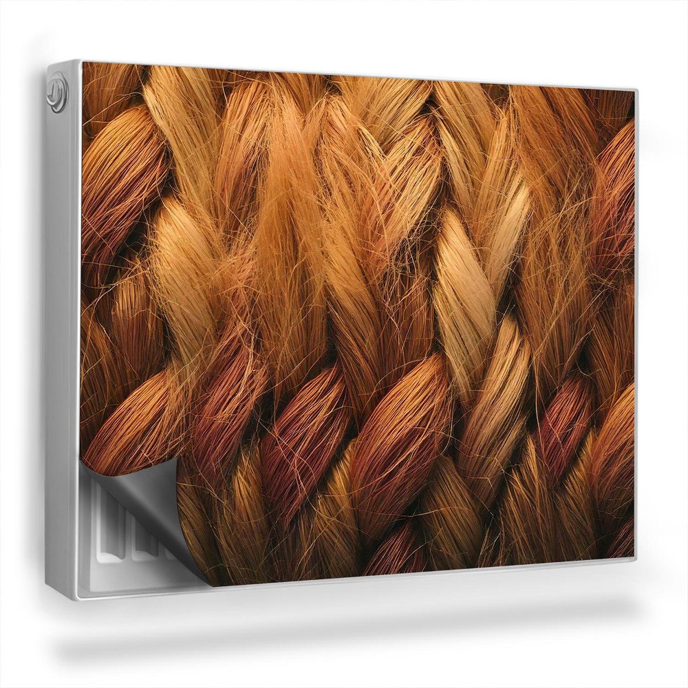 Magnetický kryt na radiátor Vlněná vazba teplé barvy zoom kontrast