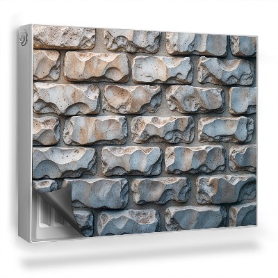 Magnetický kryt na radiátor Zeď z poškozených kamenných cihel