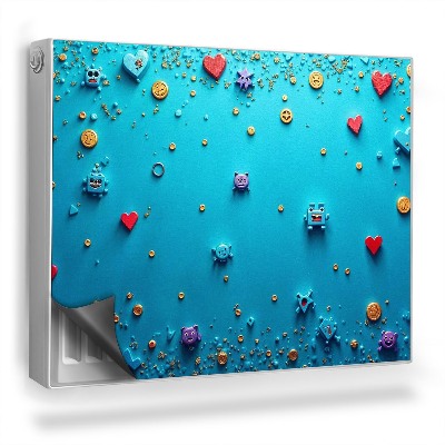 Magnetický kryt na radiátor Emoji ikony mládeže modrá grafika