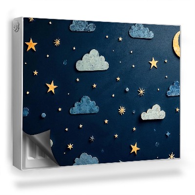 Dekorativní magnet na radiátor Noční obloha mraky hvězdy a měsíce
