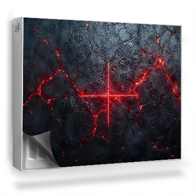 Magnet na radiátor Trhlina v magmatické skále, kříž v lávě