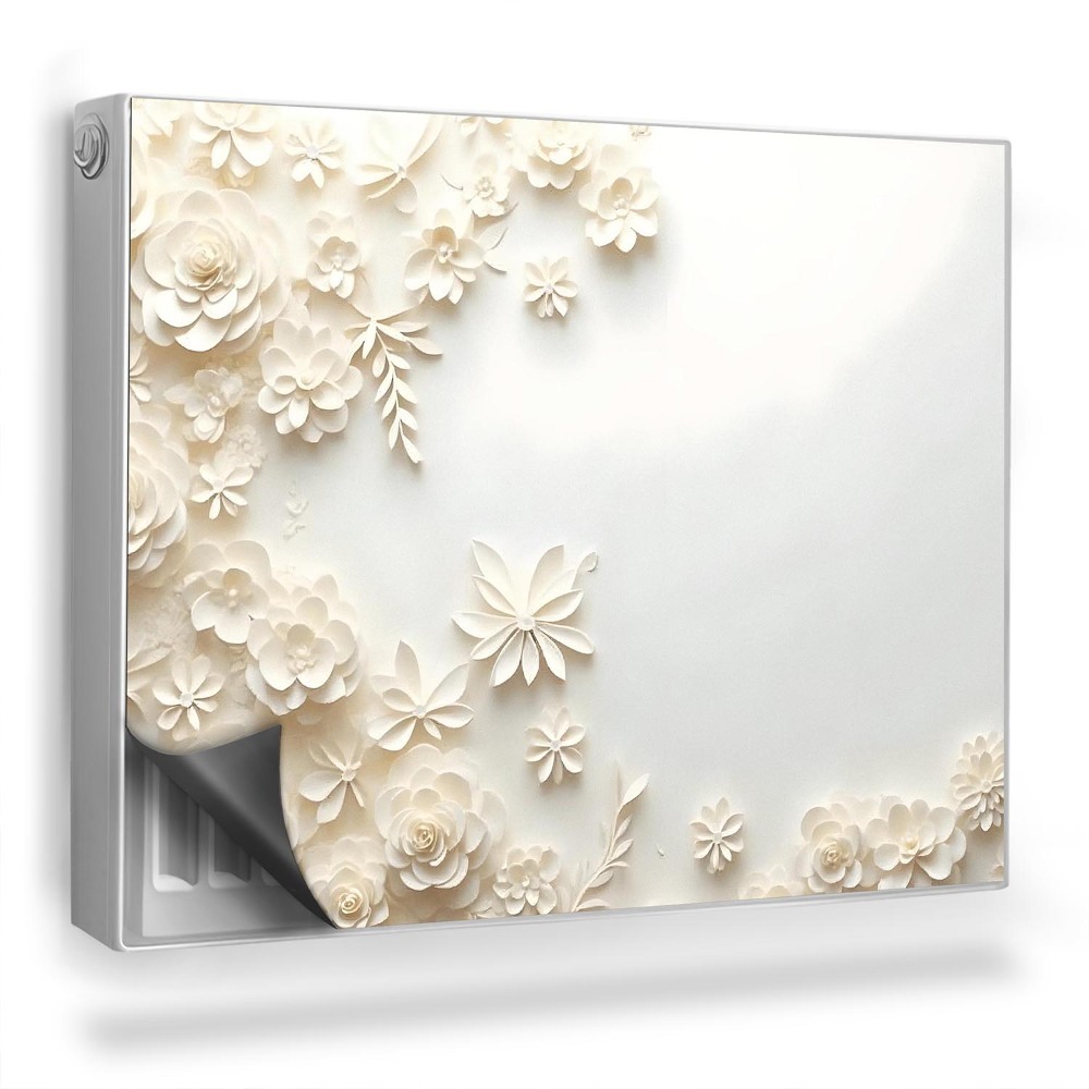 Magnetický kryt na radiátor Jemné vyřezávané květiny, světlé rostliny