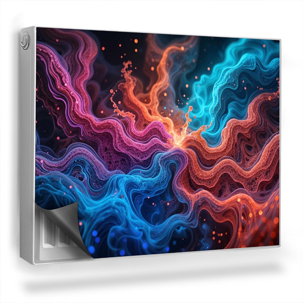 Magnetický kryt na radiátor Abstraktní kompozice, smíšené barvy