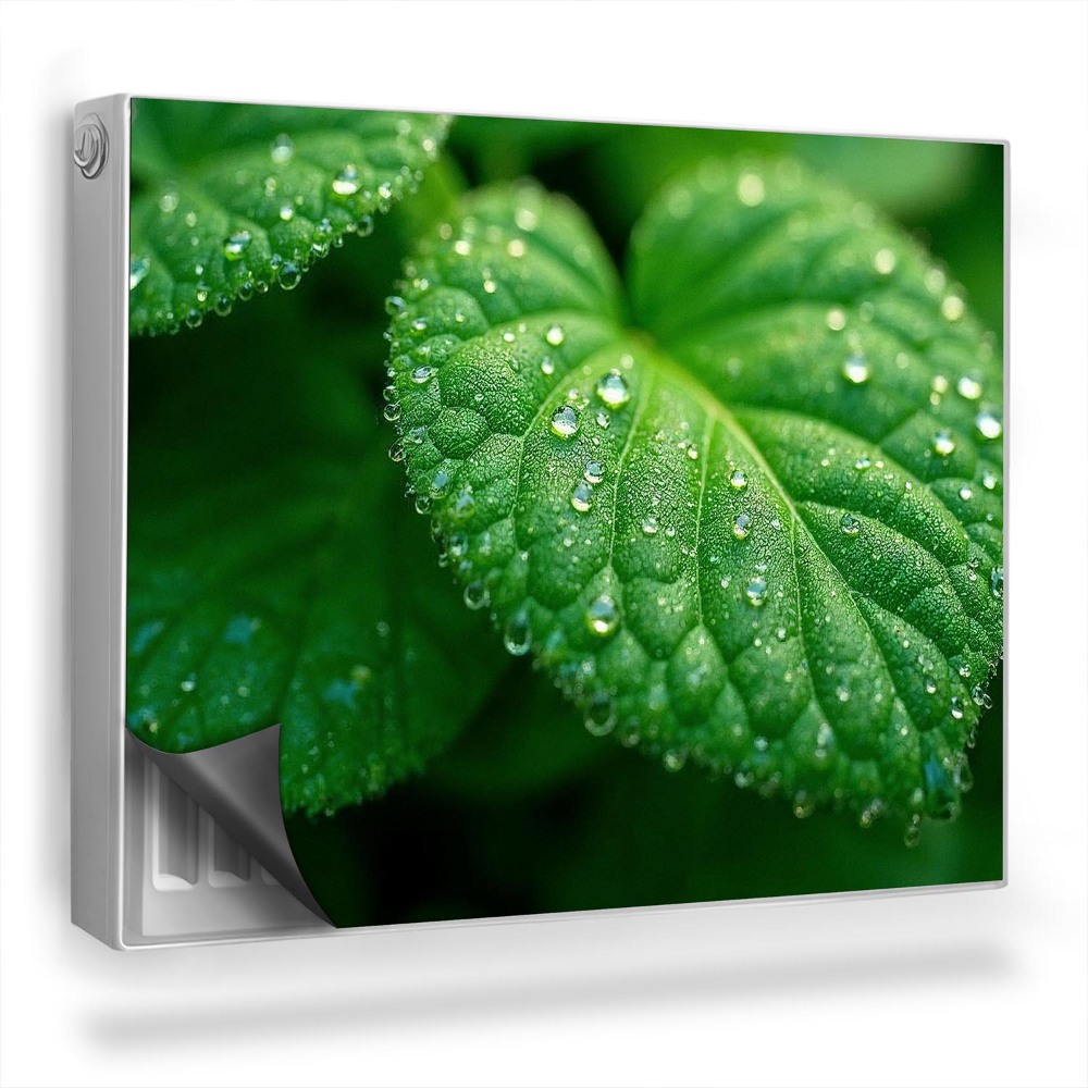 Magnetický kryt na radiátor Detail listu a kapek rosy