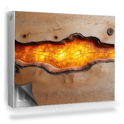 Dekorativní magnet na radiátor Světelná deska s jantarovou pryskyřicí