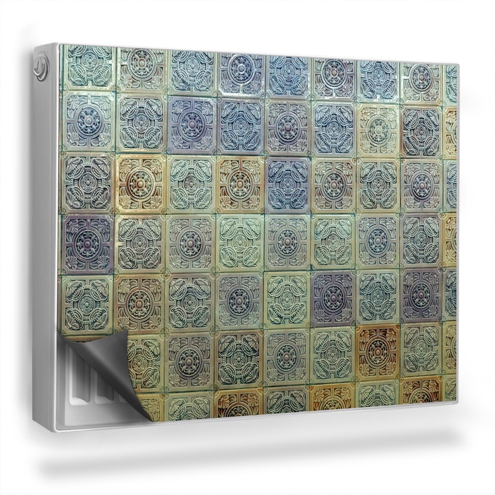 Magnet na radiátor Barevné dlaždice s reliéfními ornamenty