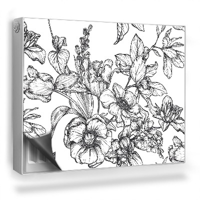 Magnetický kryt na radiátor Kreslené rostliny květinová ilustrace