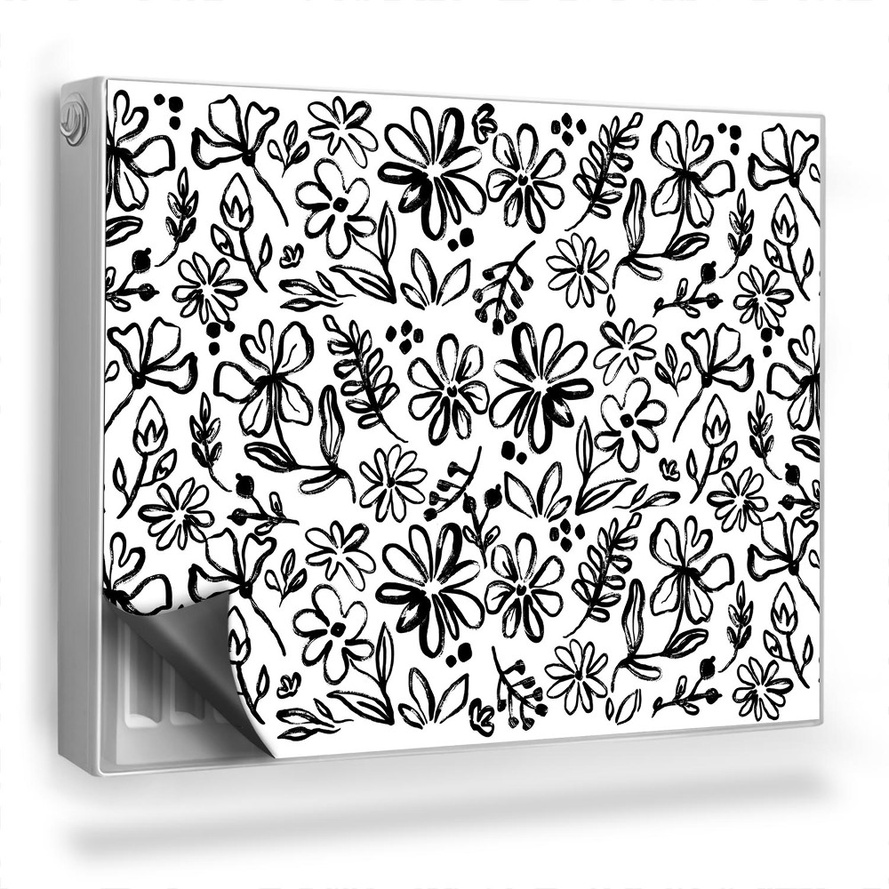 Dekorativní magnet na radiátor Kresba divokých květin, malý rostlinný vzor