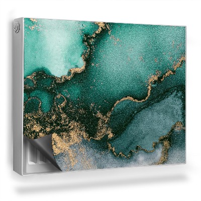 Magnetický kryt na radiátor Akvarelové skvrny mátový inkoust rozlitý