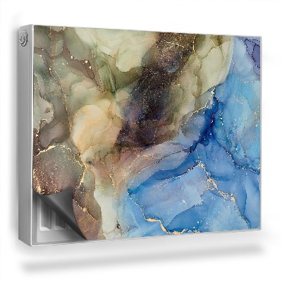 Dekorativní magnet na radiátor Modrohnědé akvarelové skvrny