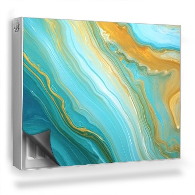 Dekorativní magnet na radiátor Míchání barev modrá abstrakce