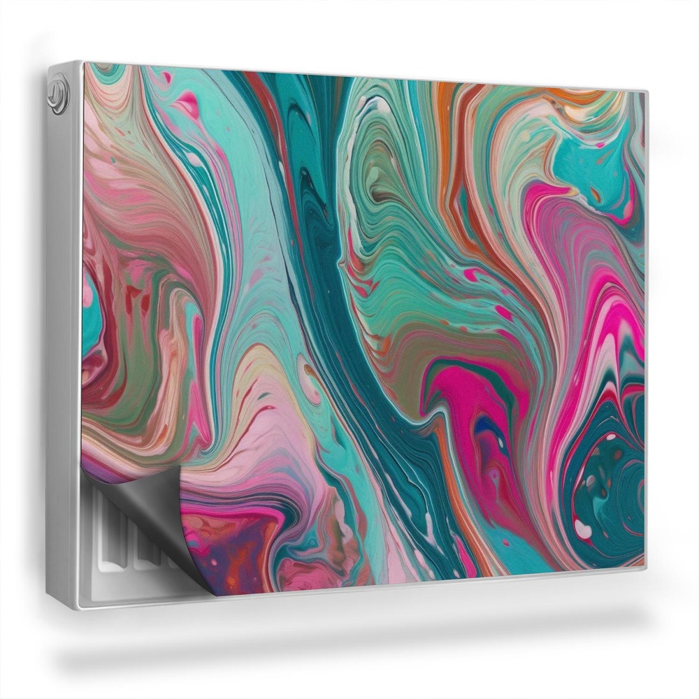 Dekorativní magnet na radiátor Míchání barev, celadon, růžová, tyrkysová