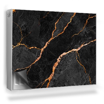 Magnet na radiátor Černý a šedý mramor s žilkami