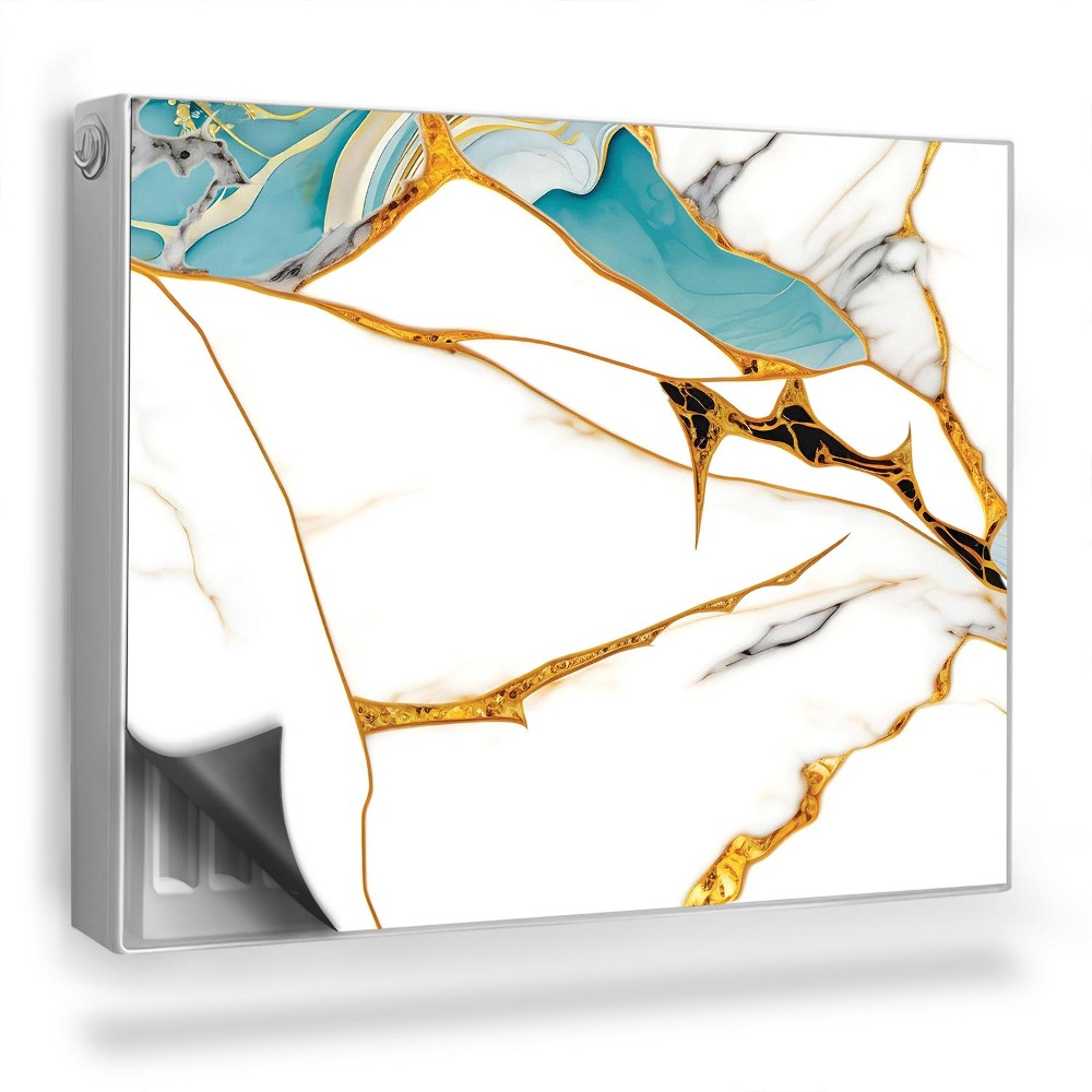 Dekorativní magnet na radiátor Světlý mramor s texturovanými dekoracemi