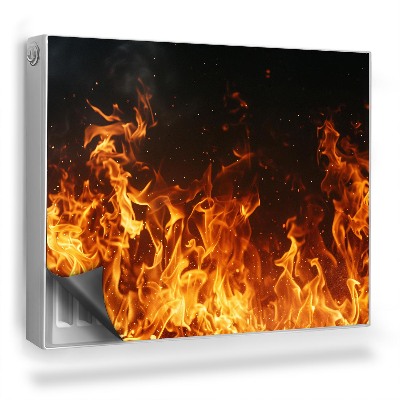 Magnet na radiátor Oheň a kouř - plameny na černém pozadí